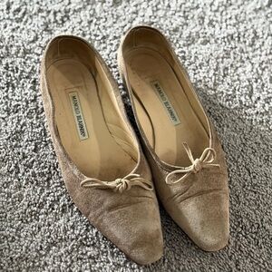 Manolo Blahnik Suede Flats